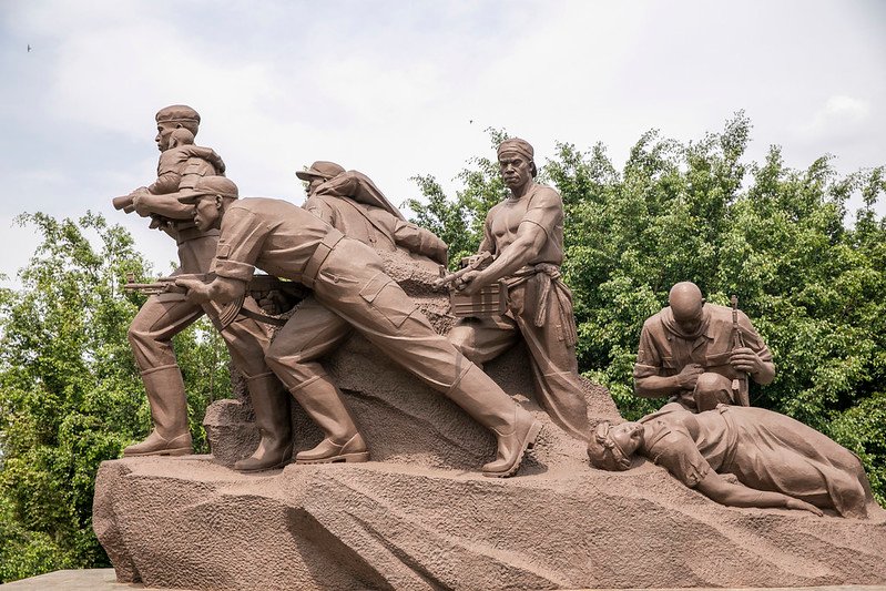 Memorial statue at the Museum for Campaign Against Genocide