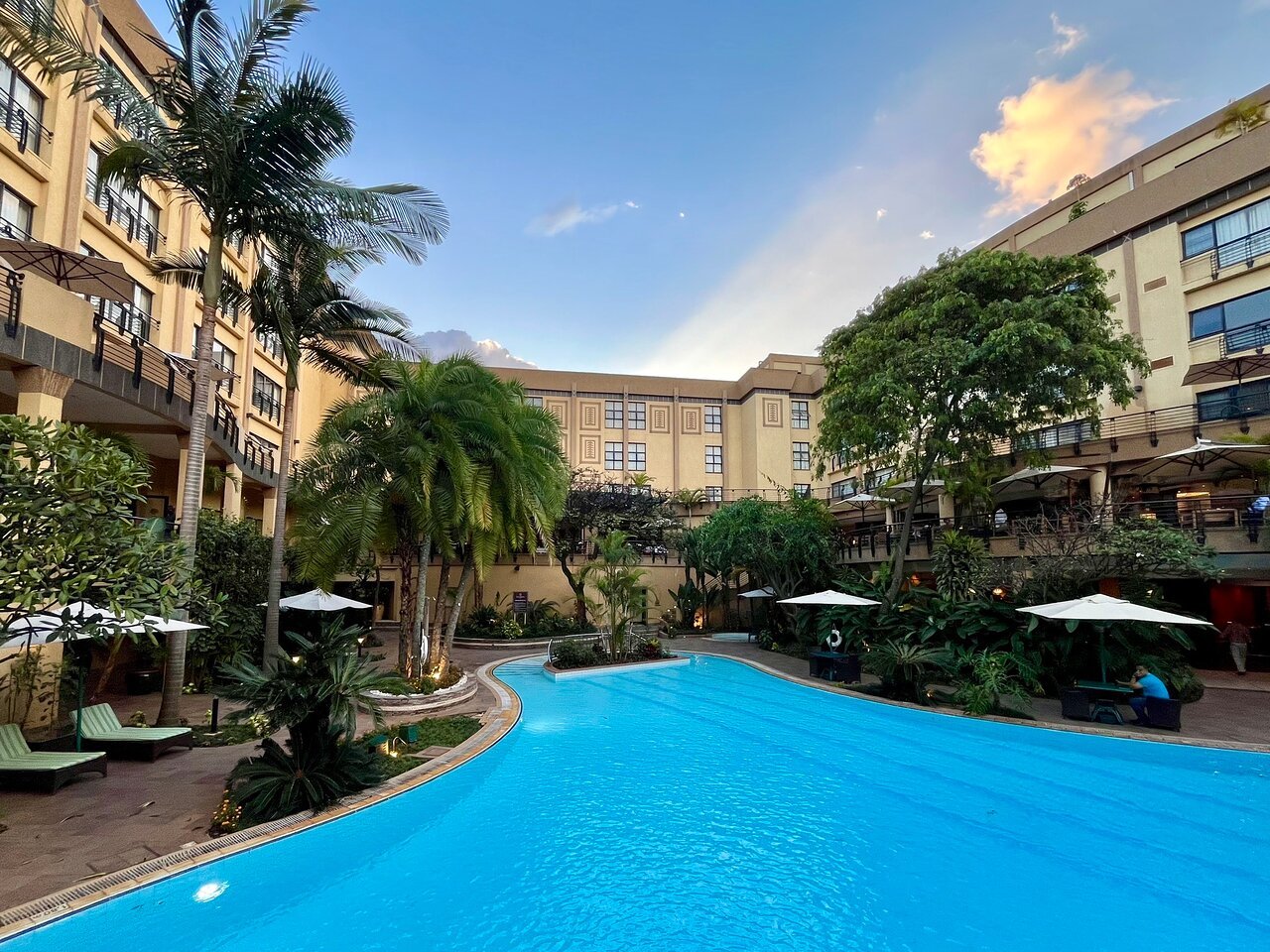 Kigali Serena Hotel pool and guest rooms